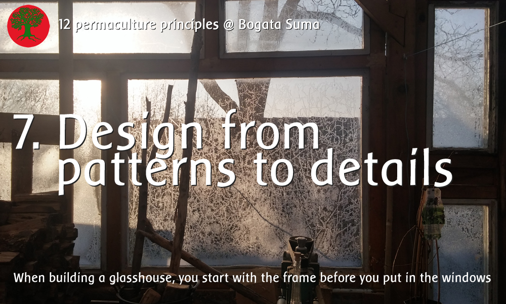 Permaculture principle 7: Design from Patterns to Details