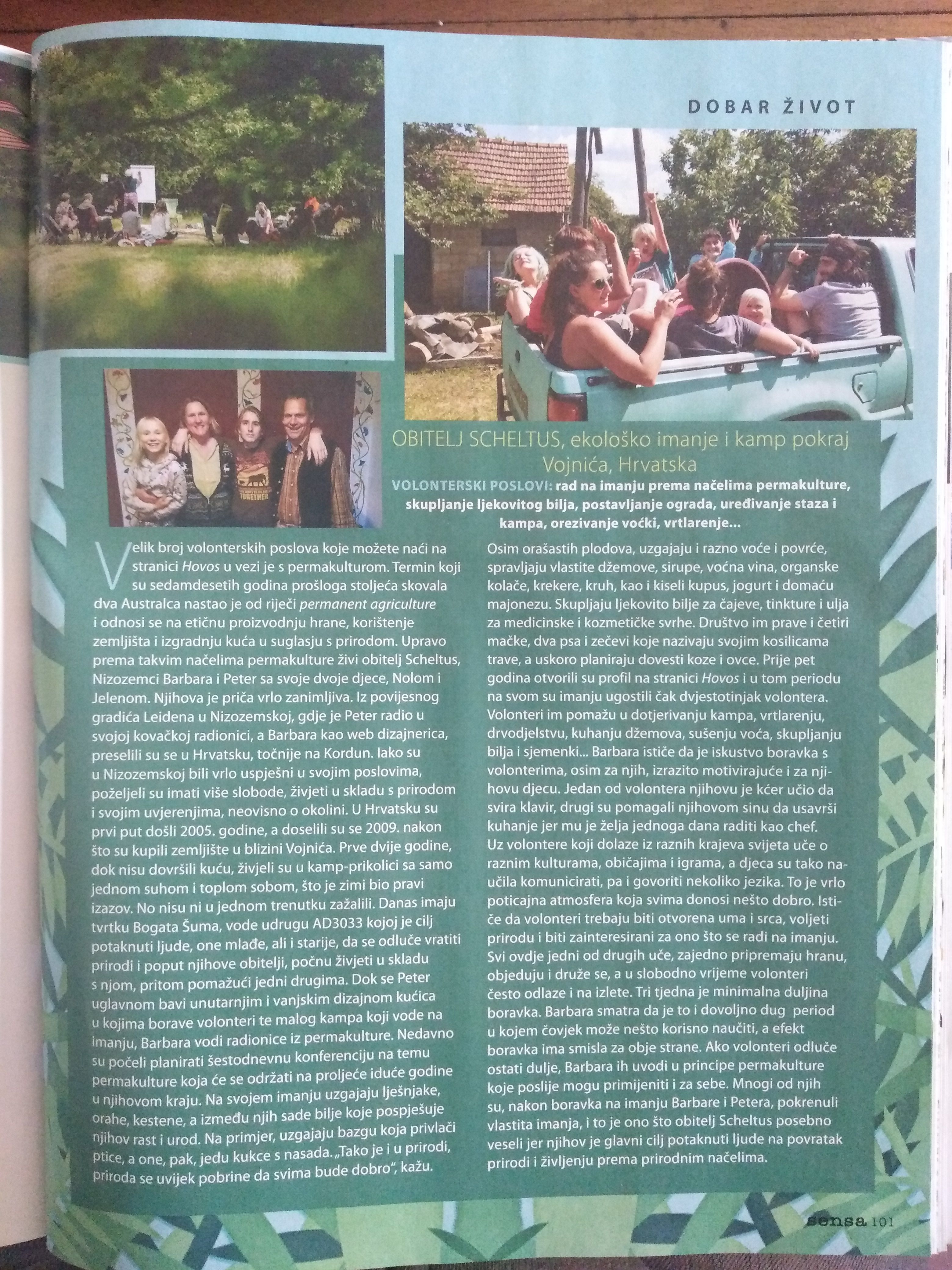 article in Sensa magazine