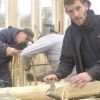 Wood work with volunteers